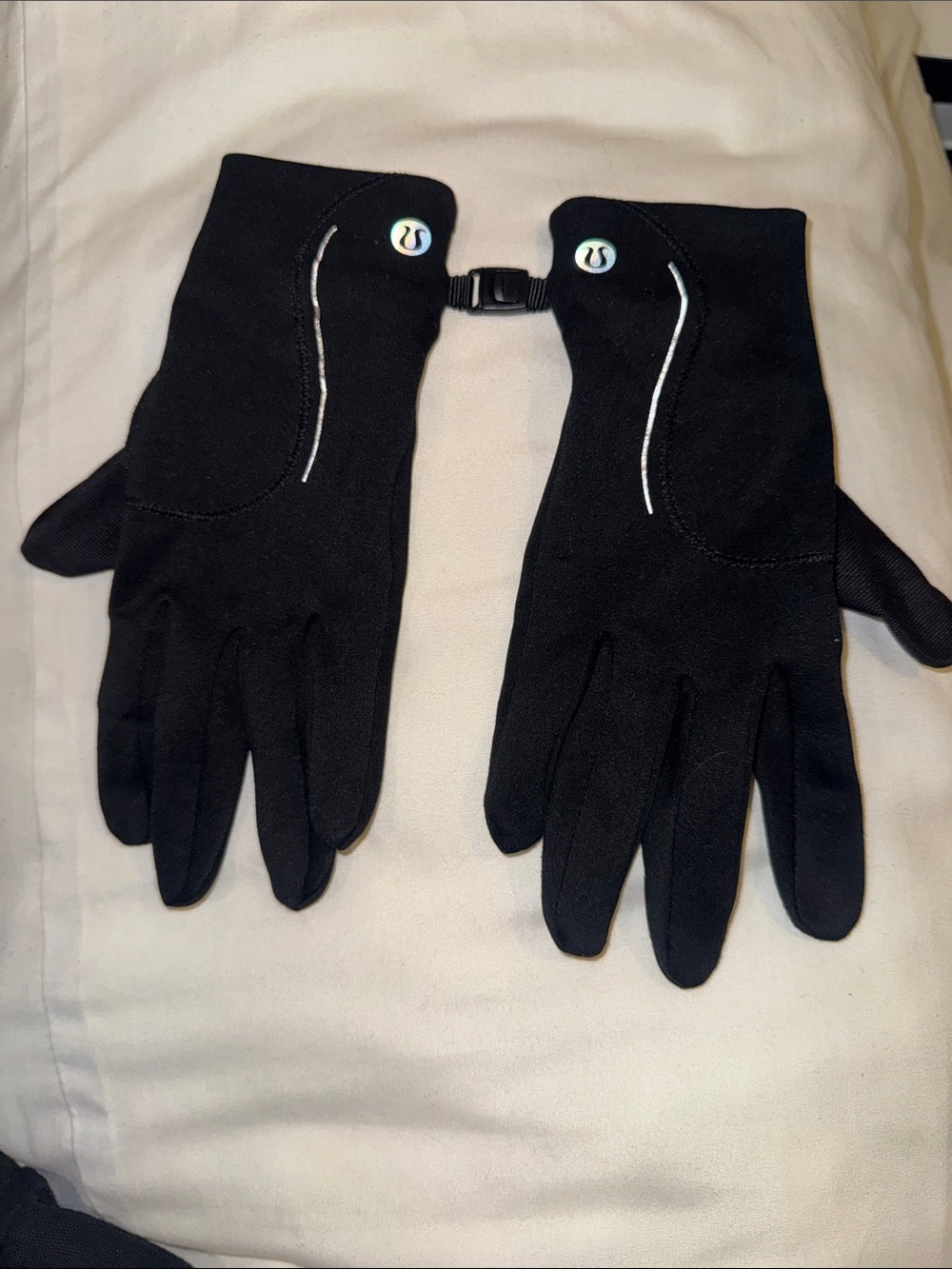 lululemon athletica Black Reflective Clip Gloves